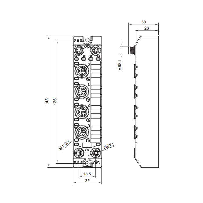 Support PROFINET master、4 ports、IO-Link Master、Class A、001AA3