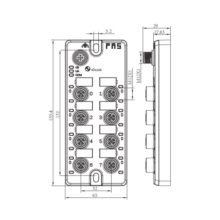 M12 interface、IO-Link Hub、8AI、Thermocouple analog module、00BT21