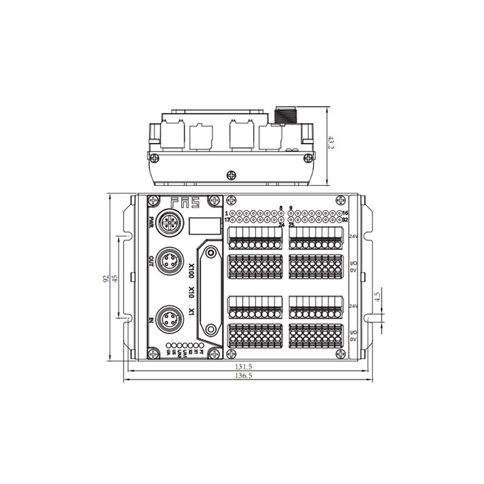 CC-Link protocol、IP20、32DI/DO adaptive configuration、PNP、Terminal type、Remote module、009D53
