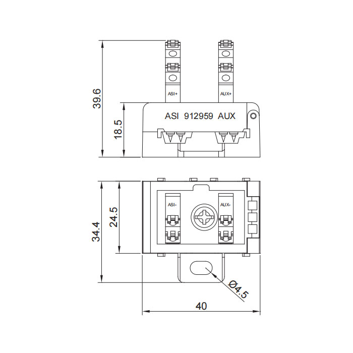AS-i splitter、Insulation displacement connection technology / Push-in terminals、912959