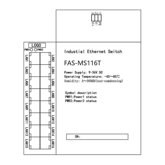 Unmanaged Ethernet switch, 16 ports, FAS-MS116T, 00S116