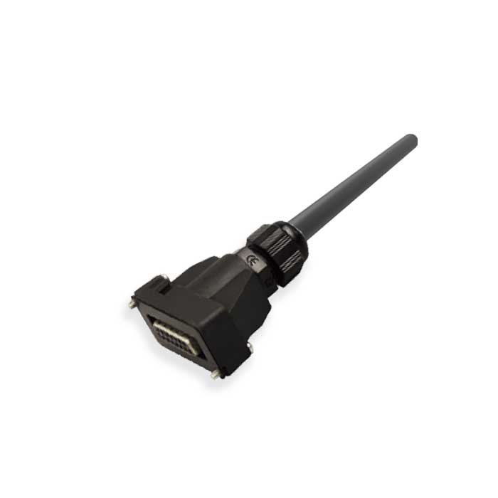 For M8 junction box (base)、Route 8、With top cover and PUR flexible cable, black sheath、24D001-XXX