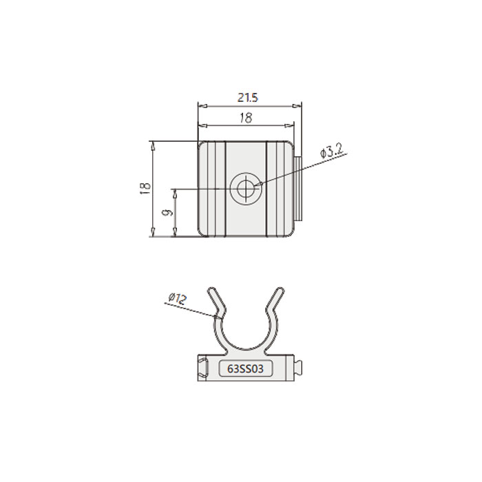Fixed wire clip、Suitable for M8 precast wire M3 screws、Fixed seat inner diameter 12mm、63SS03