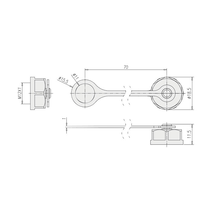 M12 male locking nut、640012