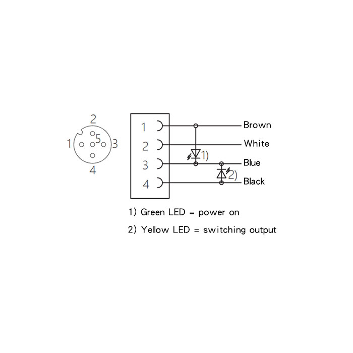 M12 4Pin、Female straight、With LED light、Single ended precast cable、Welding slag resistant PUR material、Orange sheath、64T313-XXX