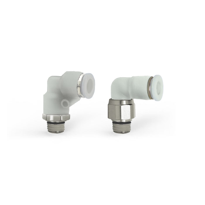 Right angle external thread G1/8、Tracheal connector (black/white)、For trachea Φ10 mm、PL10-01-G