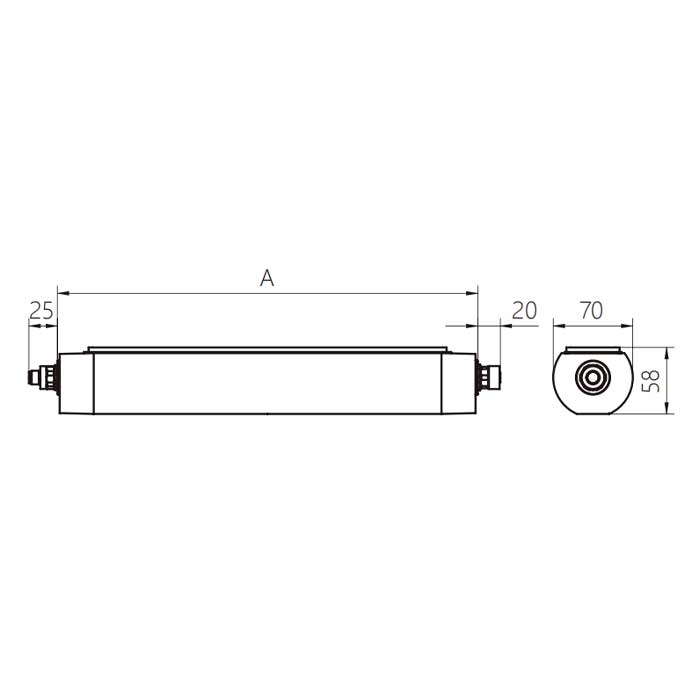 功率26W、尺寸A=1070 mm x 70 mm、带开关、MQAL-42-LWN、A70371