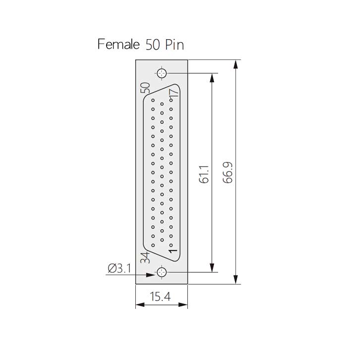D-SUB 50 Pin connector、Female、Solder type、Shield、45° outlet、 FMK5-350-FS、911050