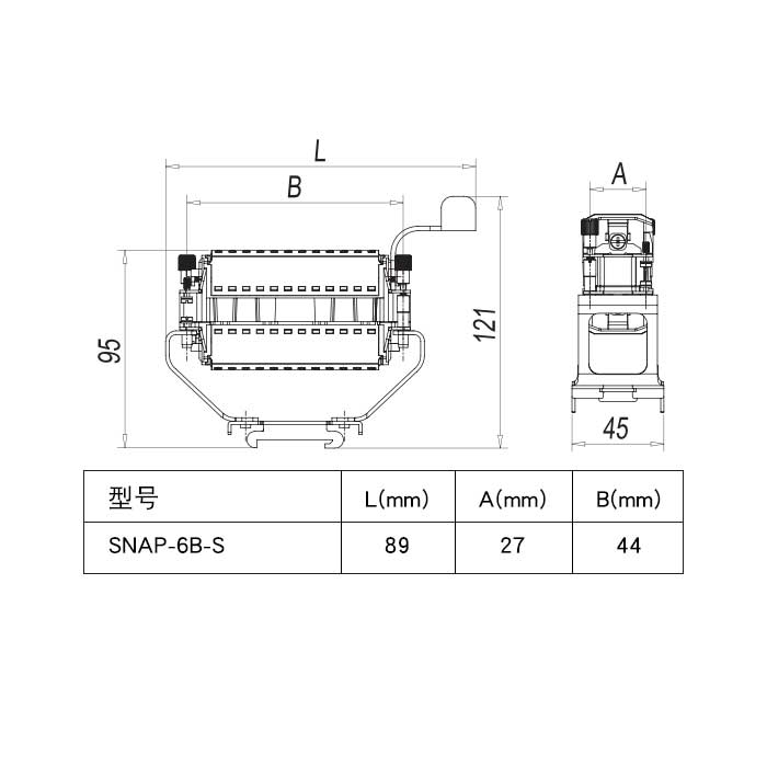 Cabinet rail mounting metal bracket 6B、SNAP-6B-S、09330000006