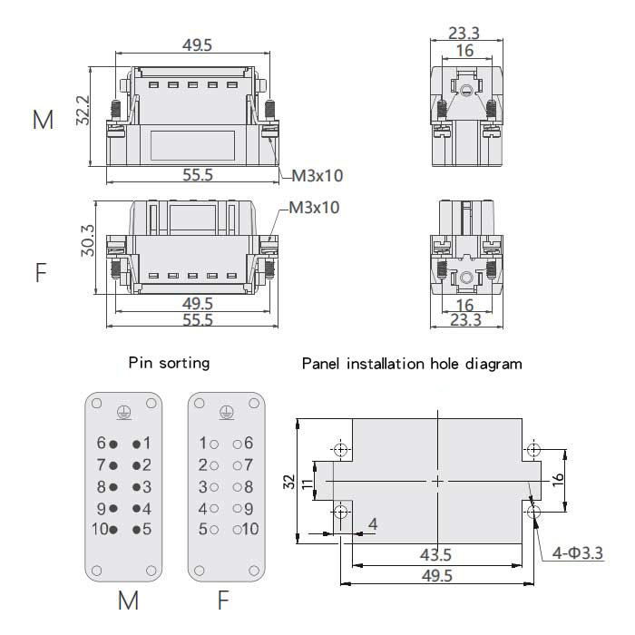 Female core piece、Shrapnel crimping、Suitable for H10A shell、HAS-010-F、09200102833