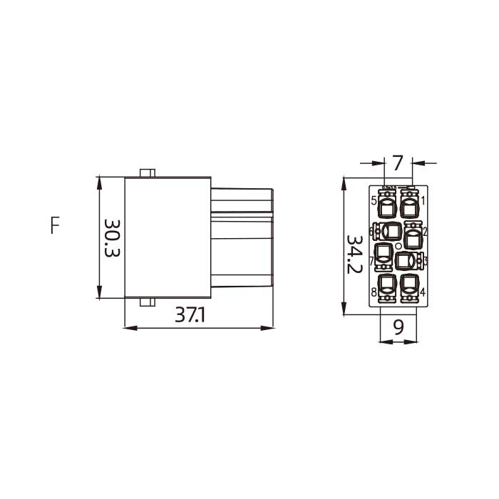 HM module、Female、Wire gauge 0.5-2.5mm²、HM-008-FS、09140083103