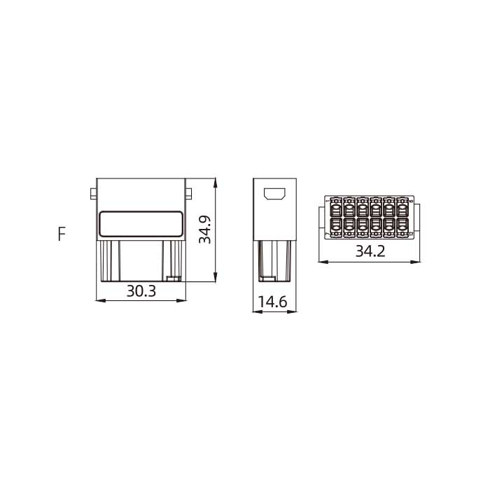 HM module、Female、Wire gauge 0.5-2.5mm²、HM-012-FS、09140123103