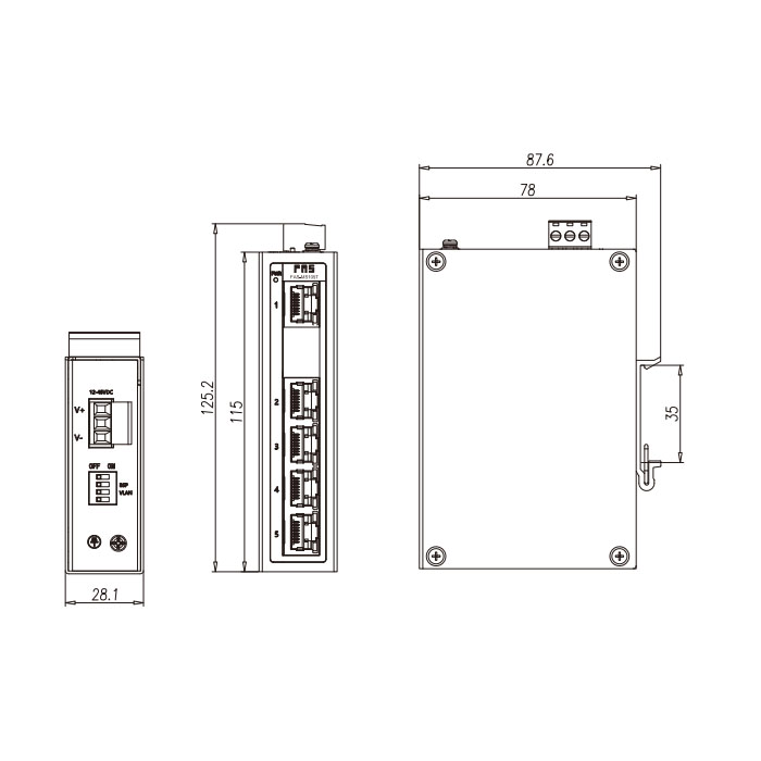 Unmanaged Ethernet switch、 5 ports、FAS-MS105T、00S105