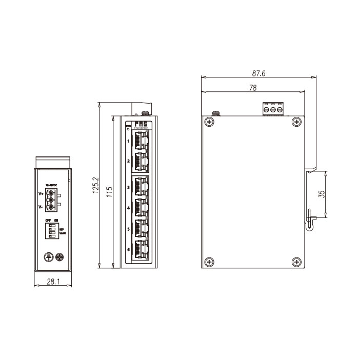 Unmanaged Ethernet switch, 6 ports, FAS-MS106T, 00S106